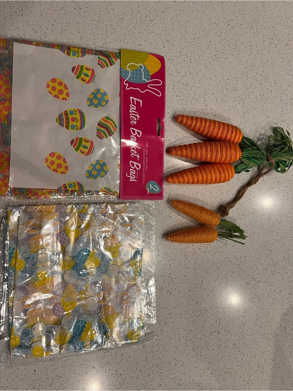 Easter Basket Gift Bag Bundle - Bunny / Chick Bags Carrot Decorations